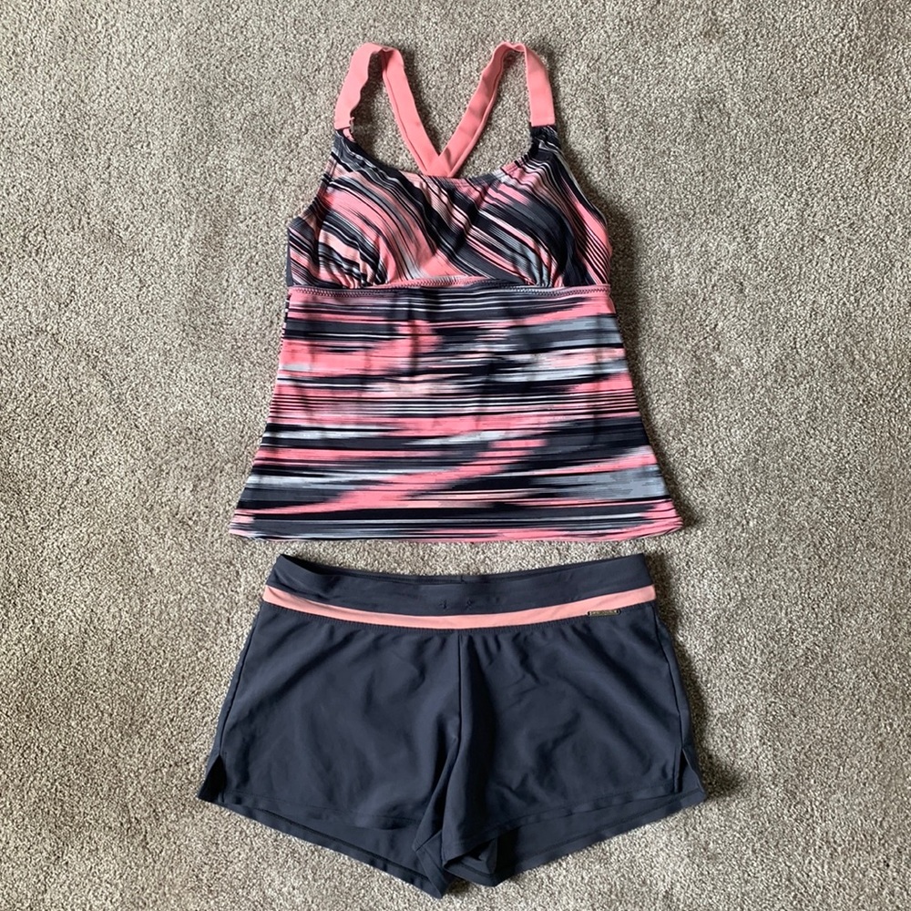 Zero Xposur Womens Tankini Bikini Swimsuit 2-Piece Shorts Set Size 10